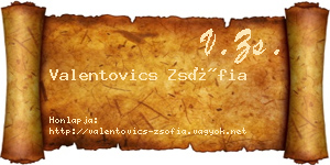 Valentovics Zsófia névjegykártya